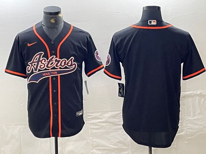 Men Houston Astros Blank Black Jointly 2024 Nike MLB Jersey style 1